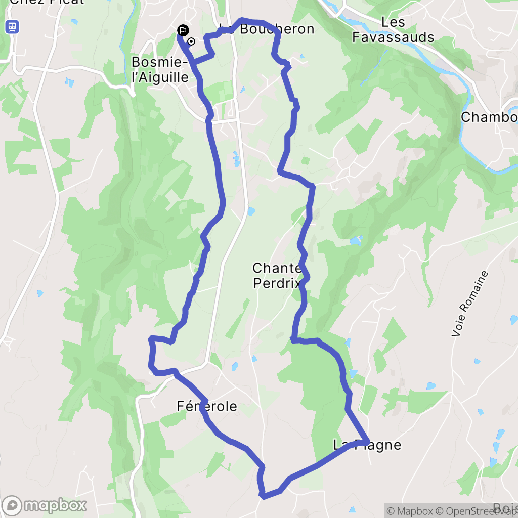 Bosmie-l'Aiguille : carte du parcours de randonnée - France