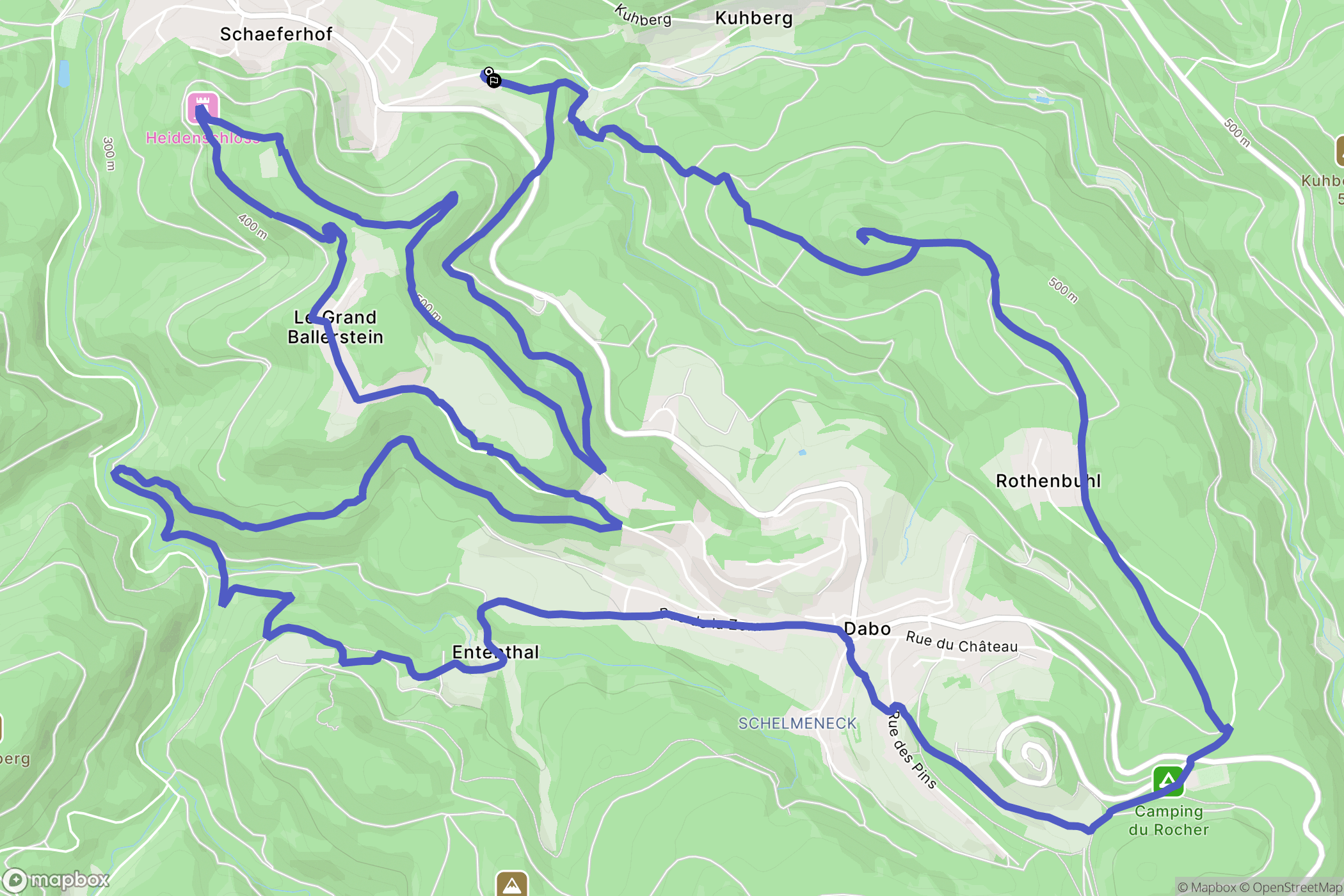 Dabo : carte du parcours de randonnée - France