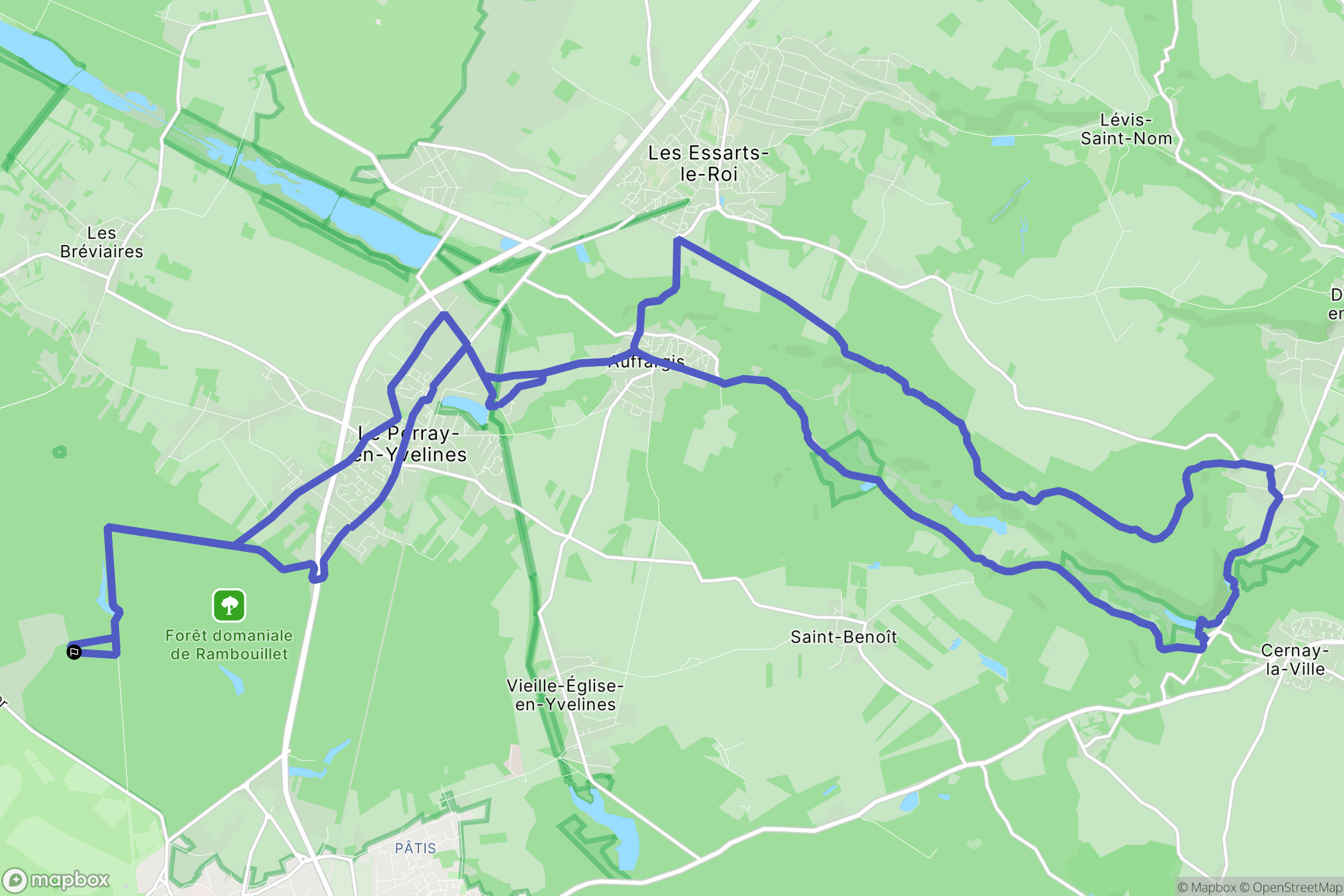 Rambouillet : carte du parcours de randonnée - France