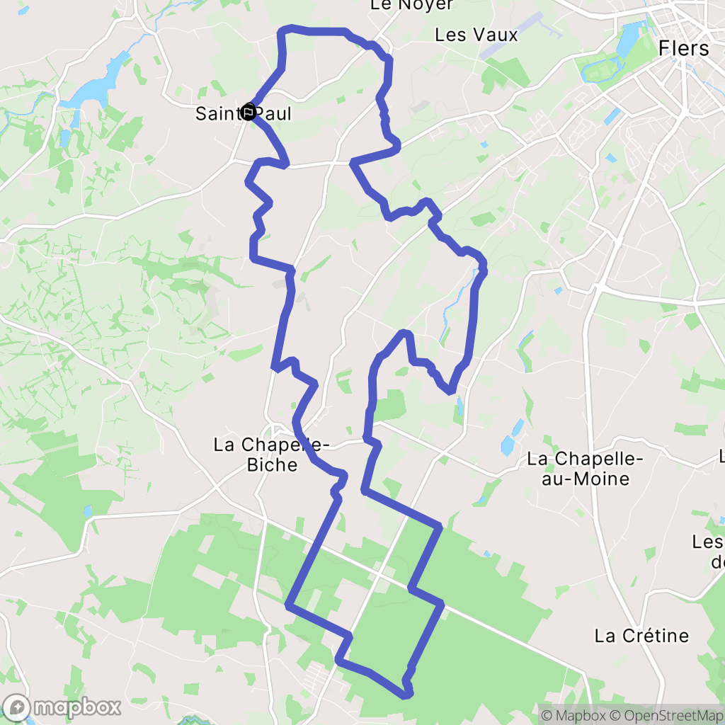 Saint-Paul : carte du parcours de randonnée - France