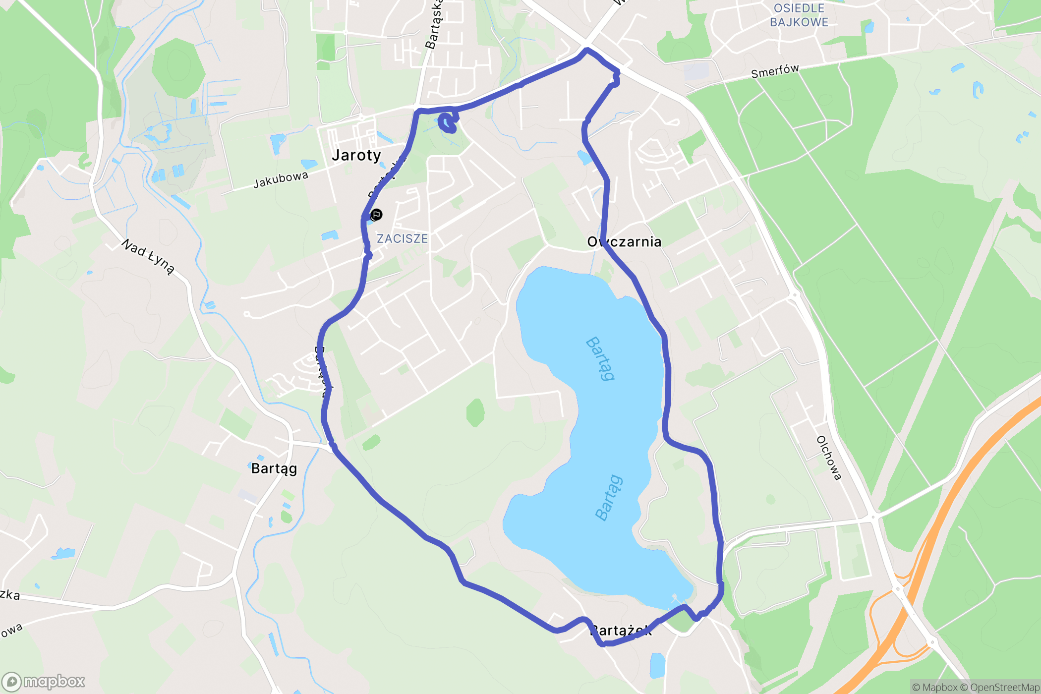 Olsztyn: mapa trasy - Poland