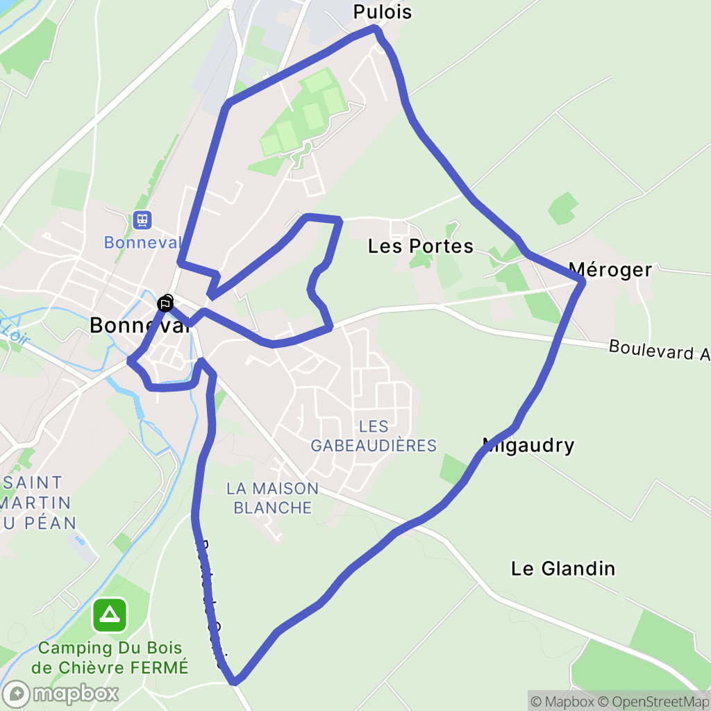 Bonneval : carte du parcours de randonnée - France