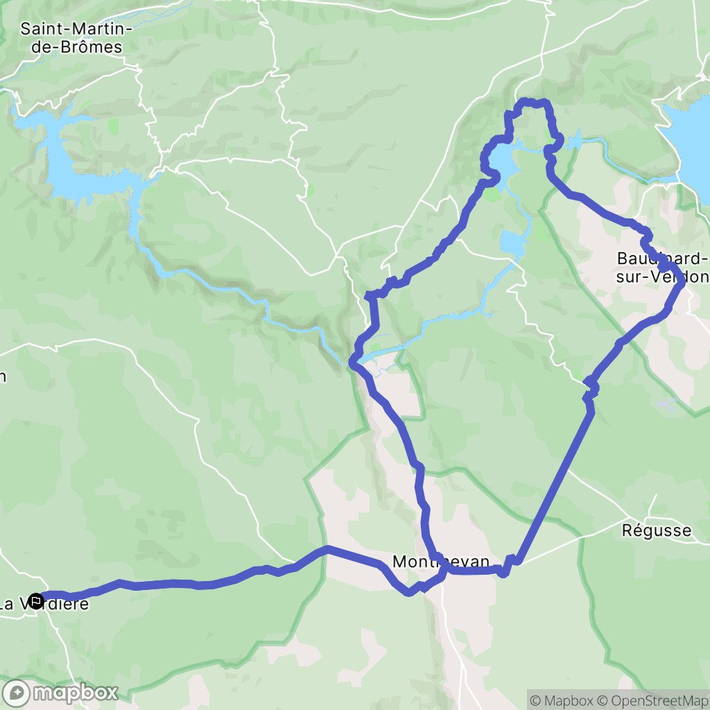 La Verdiere : carte du parcours de randonnée - France