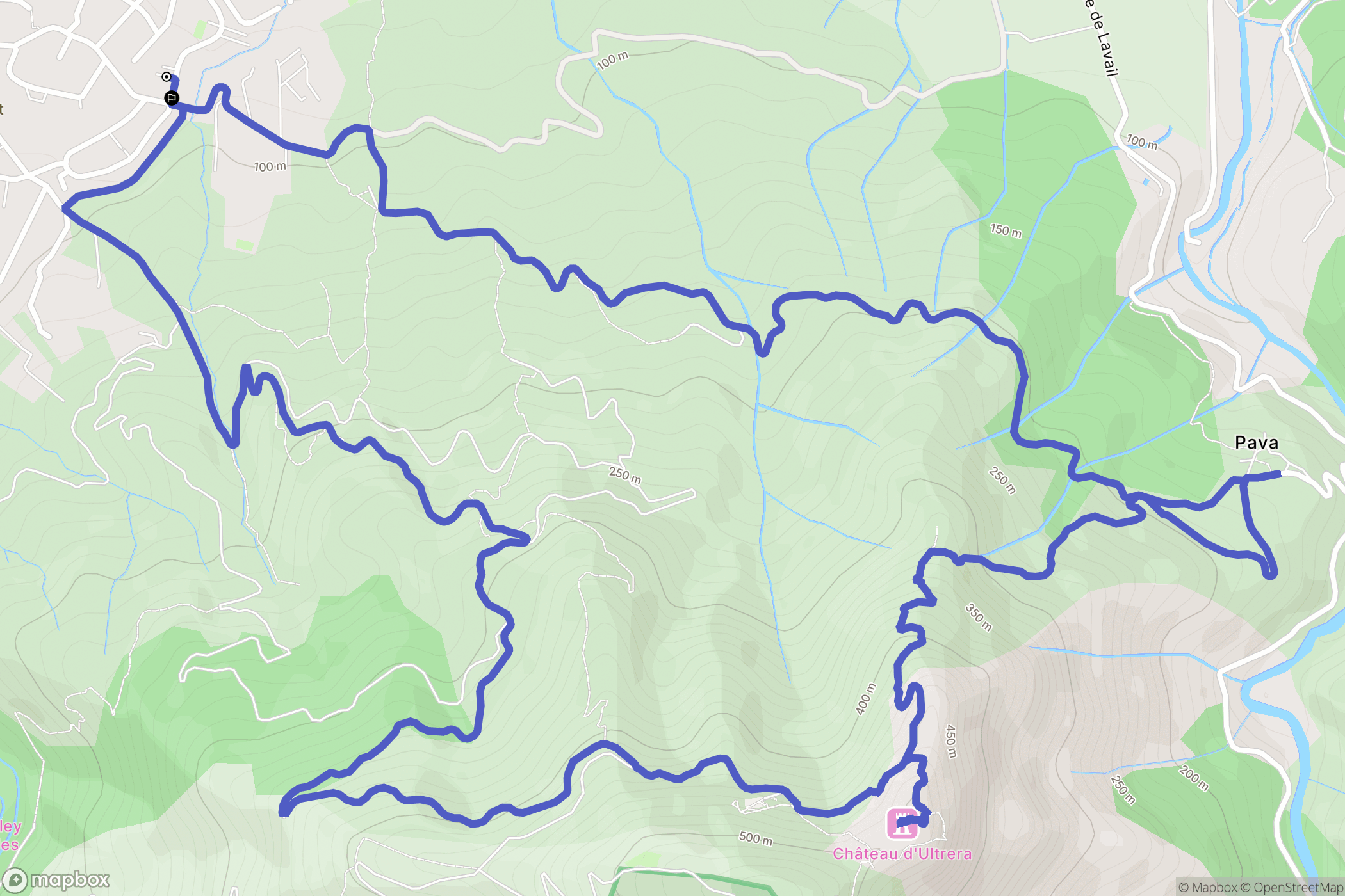 Sorède : carte du parcours de randonnée - France