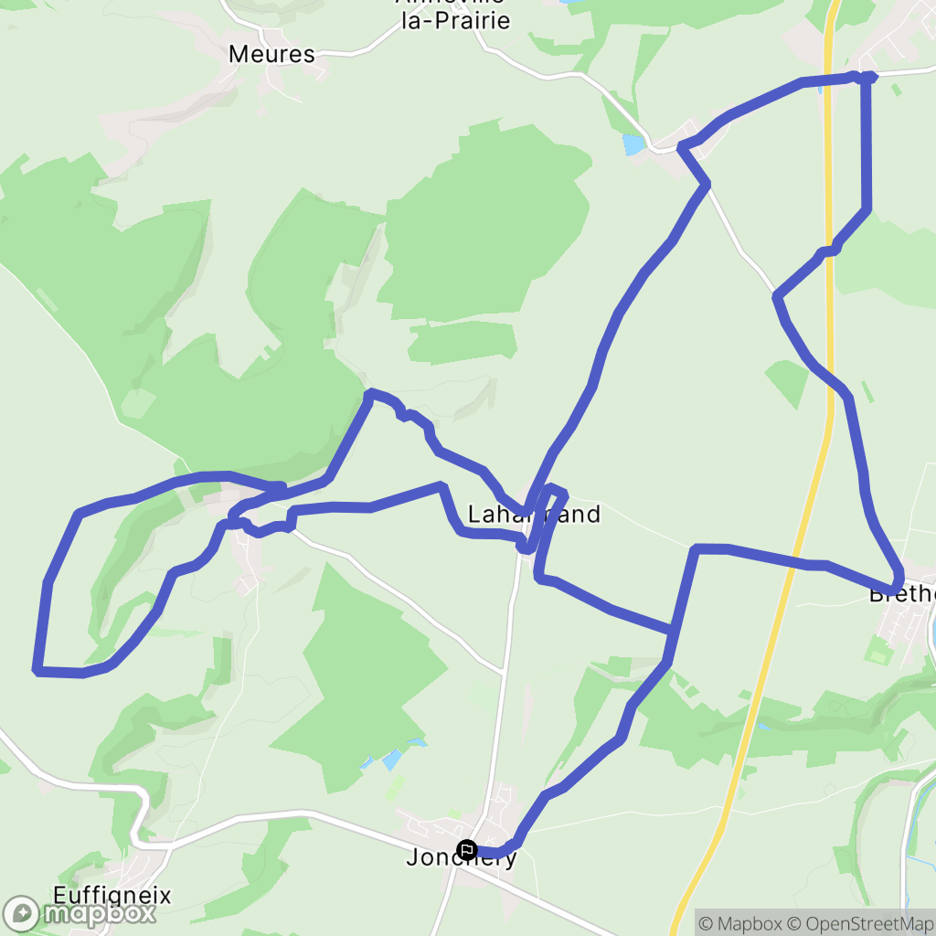Jonchery : carte du parcours de randonnée - France