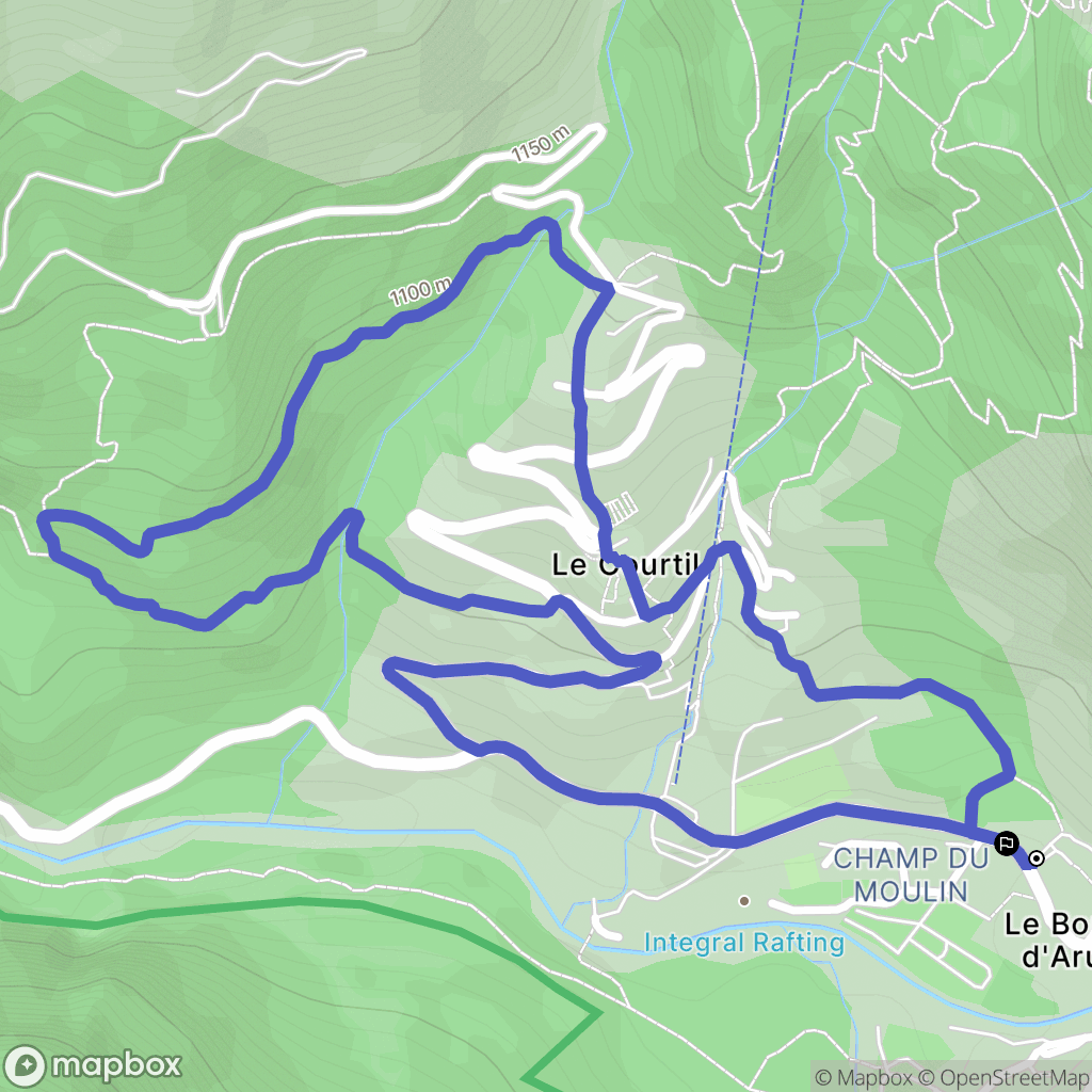 Les Deux Alpes : carte du parcours de randonnée - France