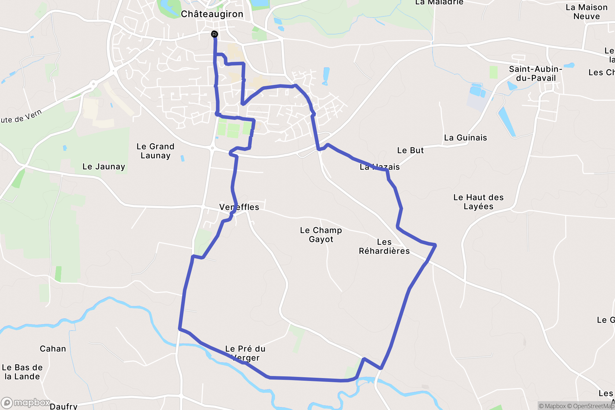 Châteaugiron : carte du parcours de randonnée - France