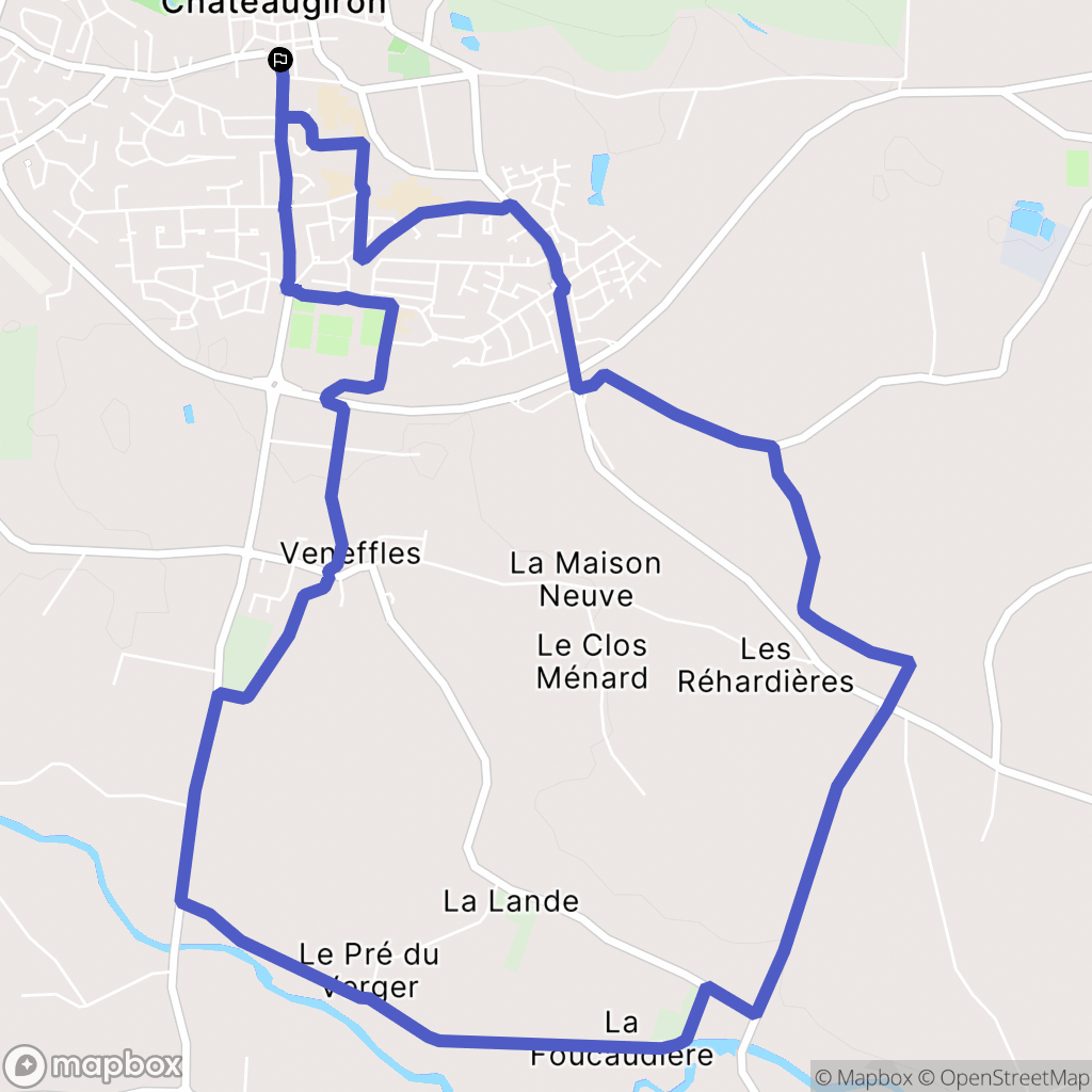 Châteaugiron : carte du parcours de randonnée - France