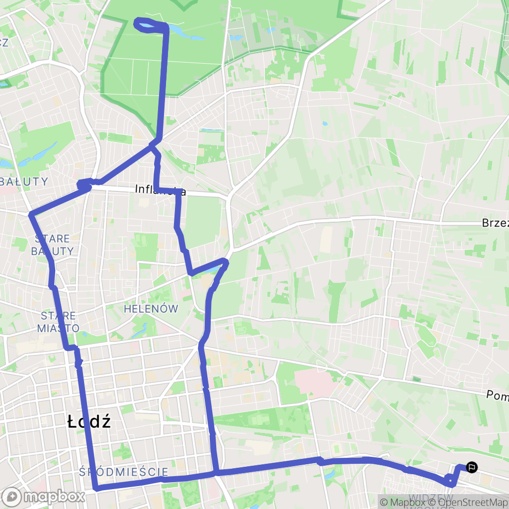 Łódź: mapa trasy - Poland