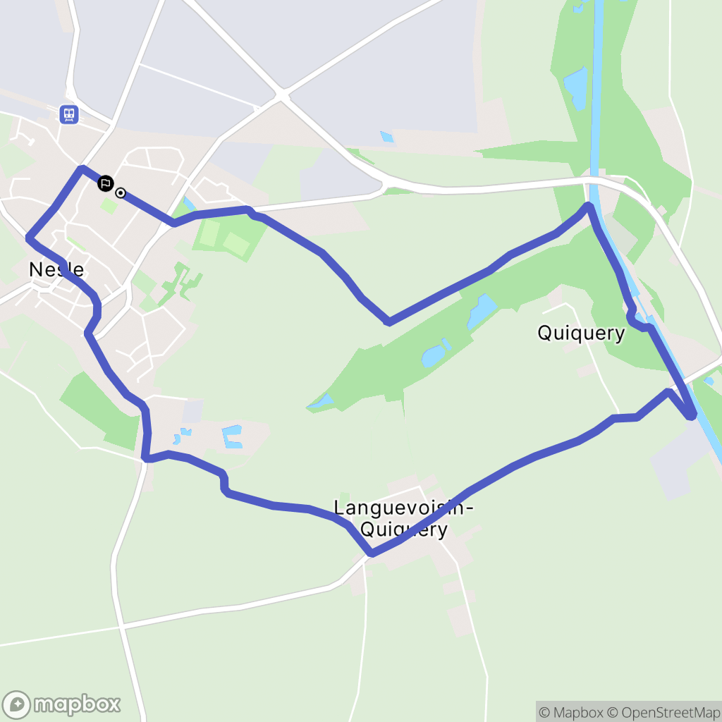Nesle : carte du parcours de randonnée - France