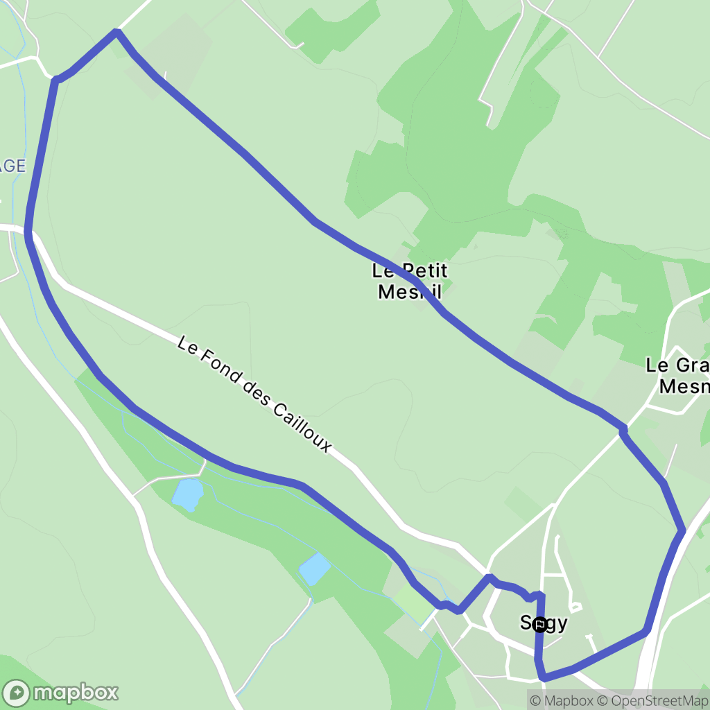 Sagy : carte du parcours de randonnée - France