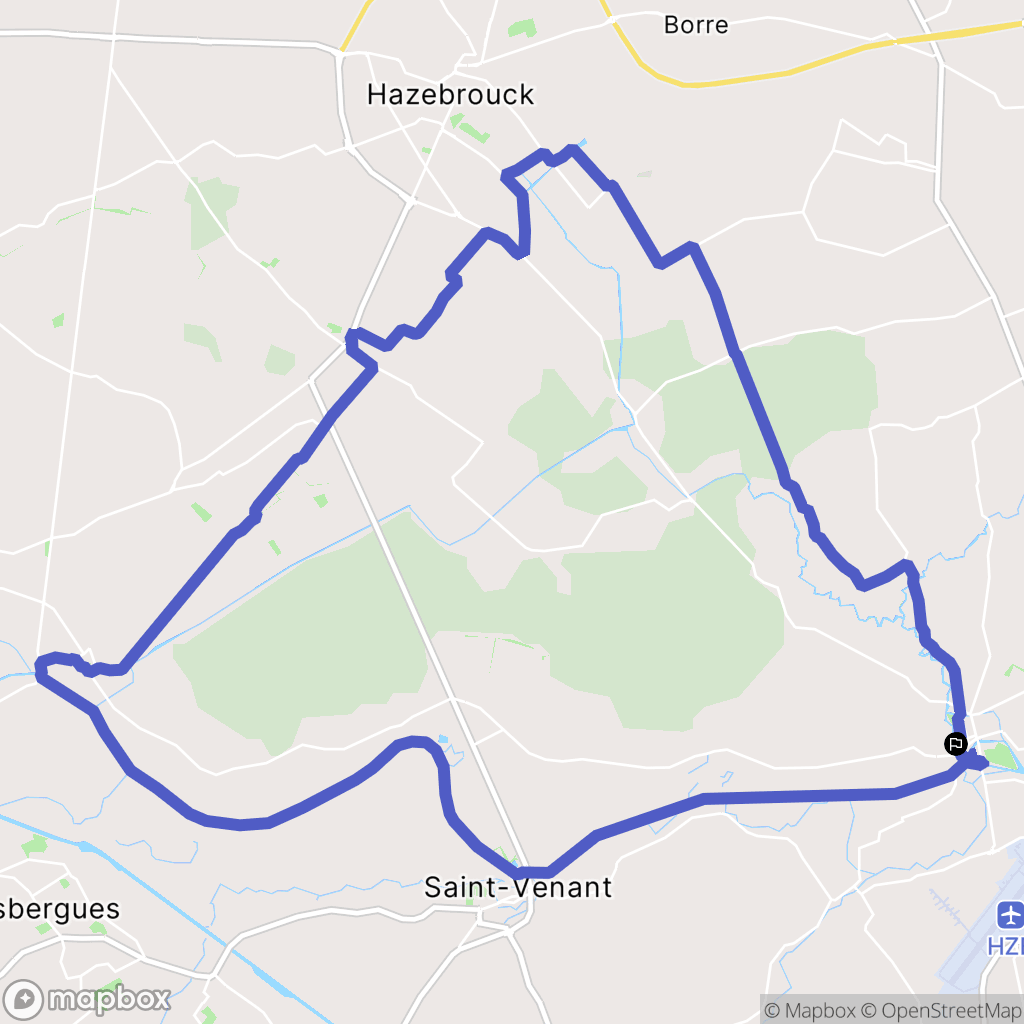 Merville : carte du parcours de randonnée - France