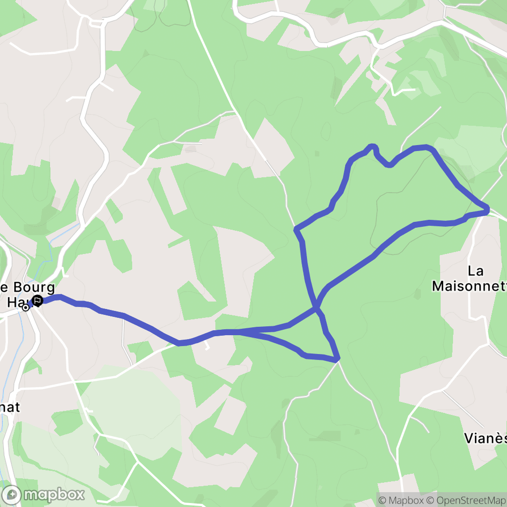 Paunat : carte du parcours de randonnée - France