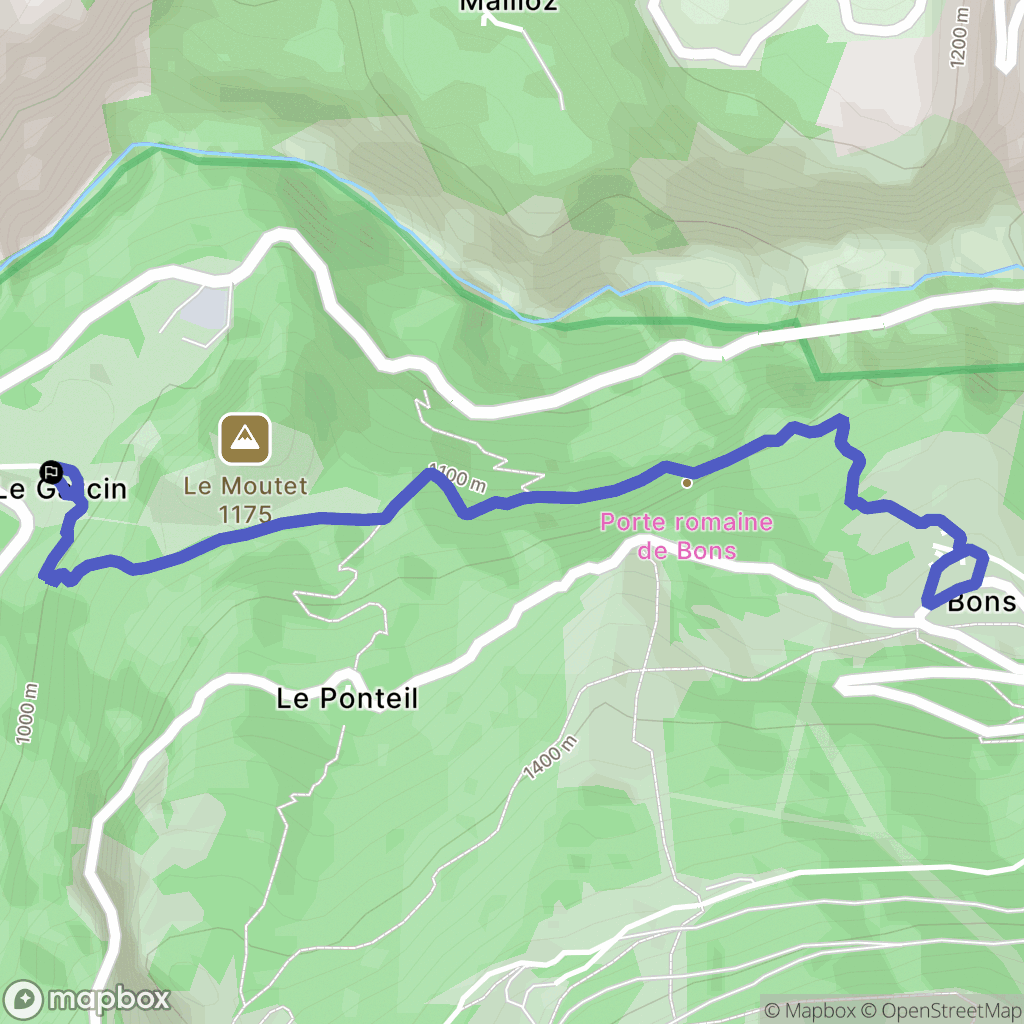 Les Deux Alpes : carte du parcours de randonnée - France
