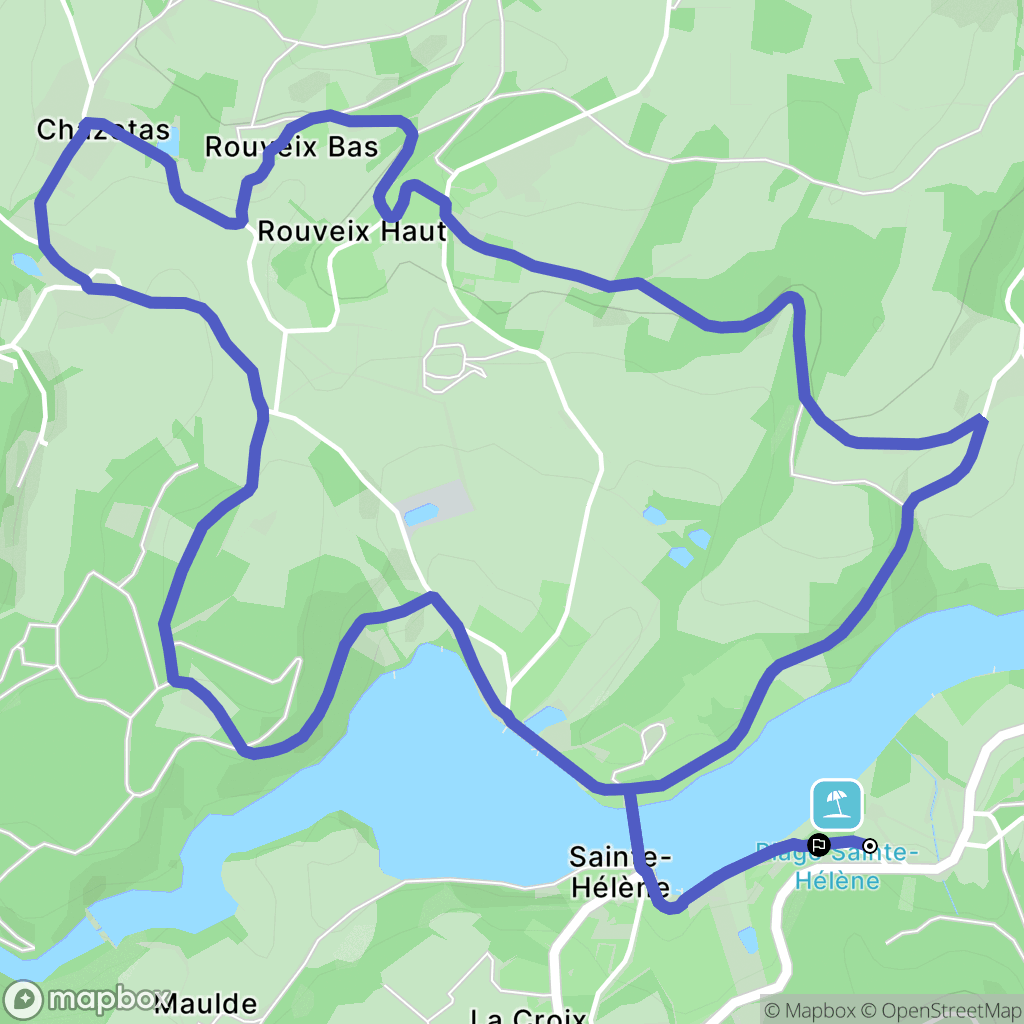 Bujaleuf : carte du parcours de randonnée - France