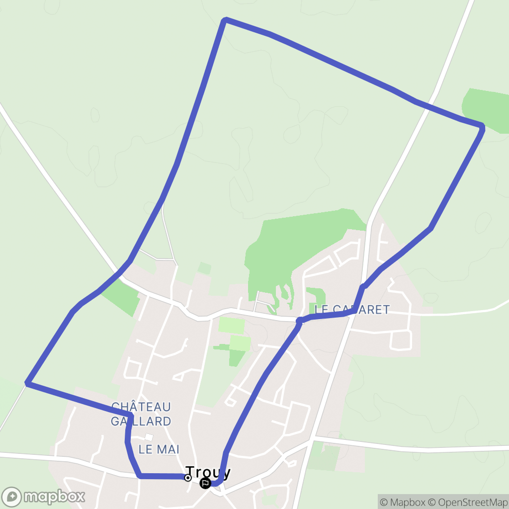 Trouy : carte du parcours de randonnée - France