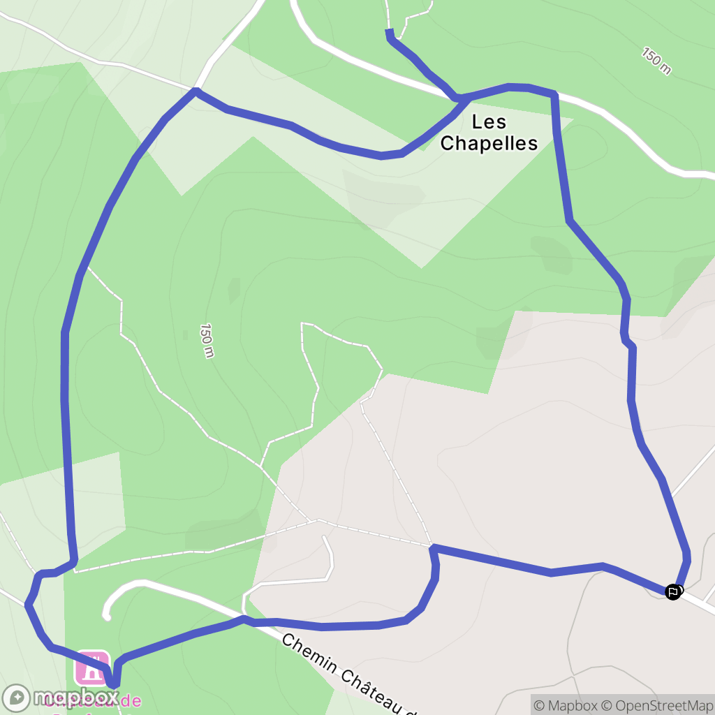 Saint-Astier : carte du parcours de randonnée - France