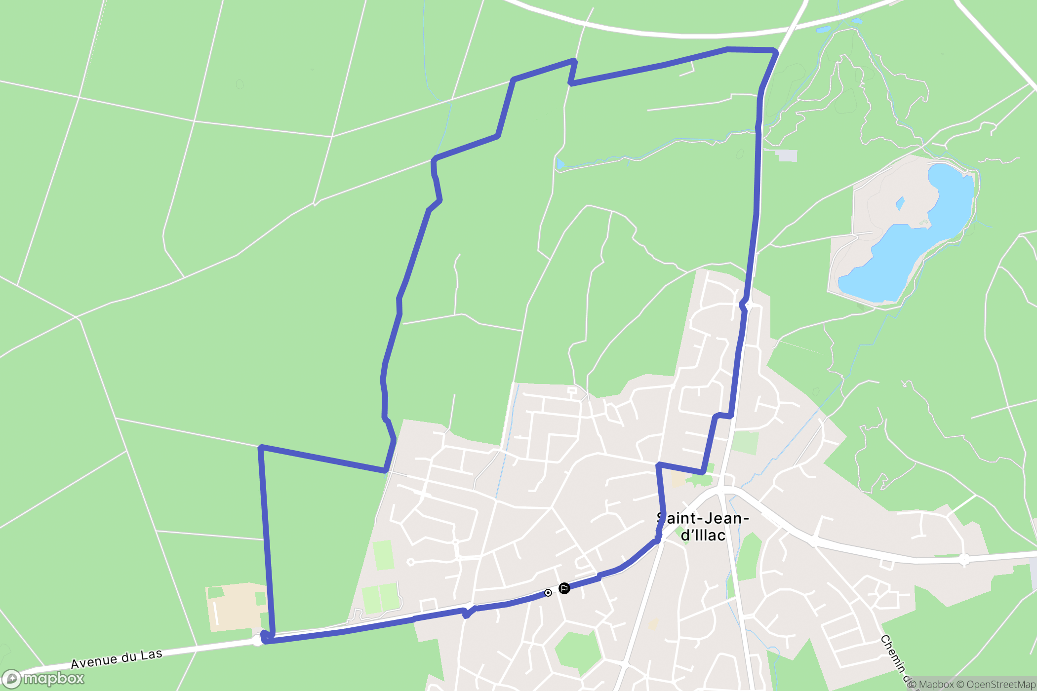 Saint-Jean-d'Illac : carte du parcours de randonnée - France