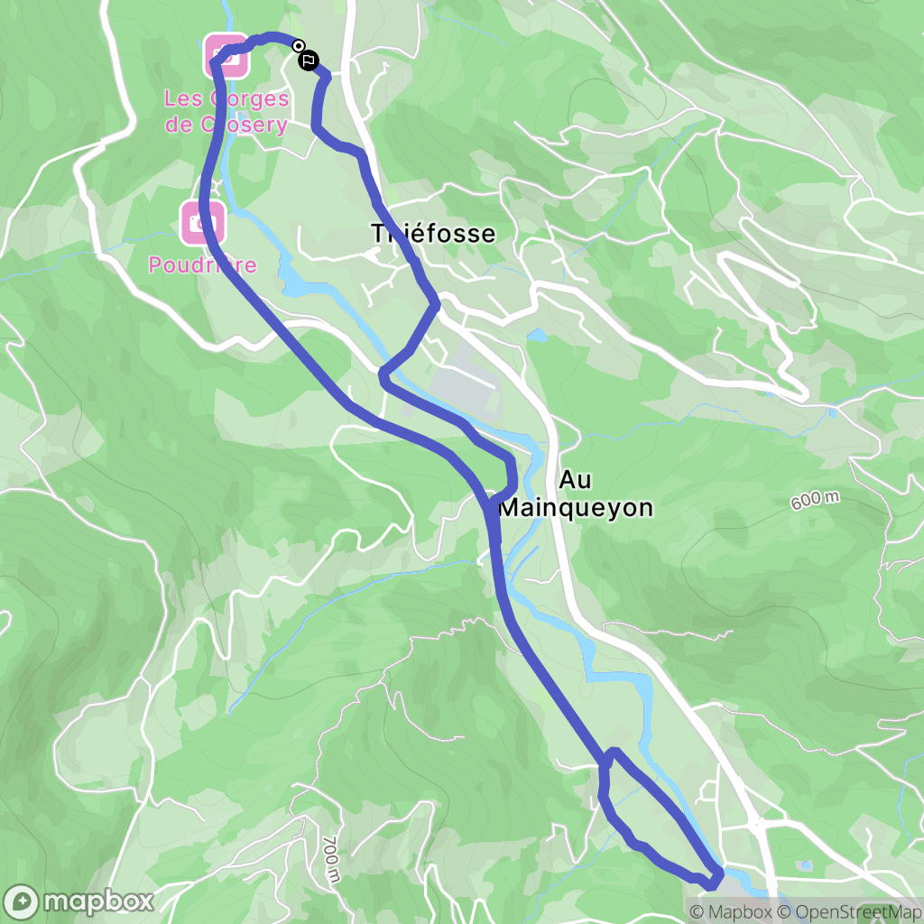 Thiéfosse : carte du parcours de randonnée - France