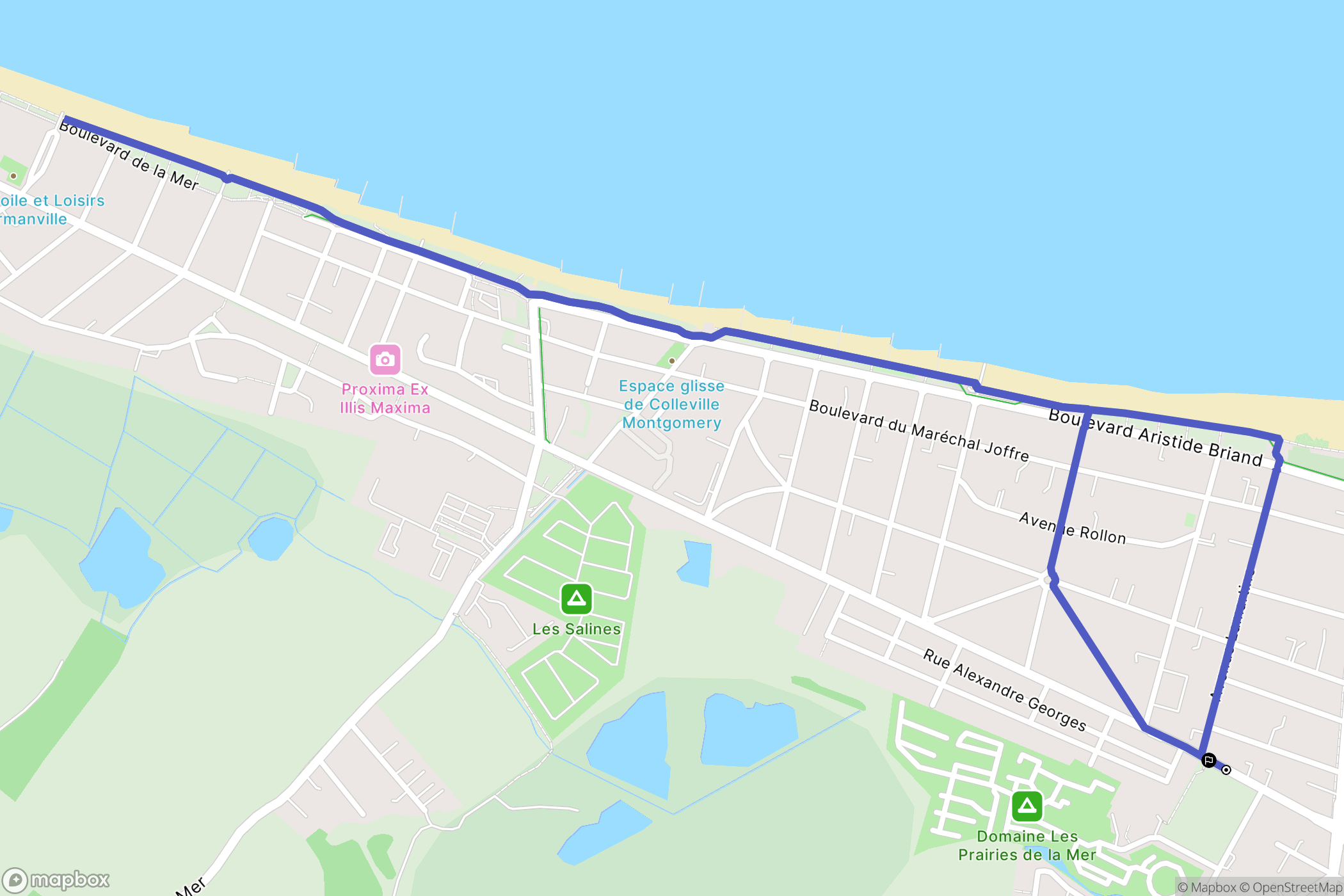 Ouistreham : carte du parcours de randonnée - France