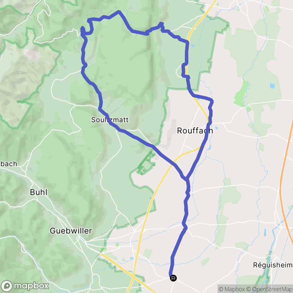 Raedersheim : carte du parcours de randonnée - France
