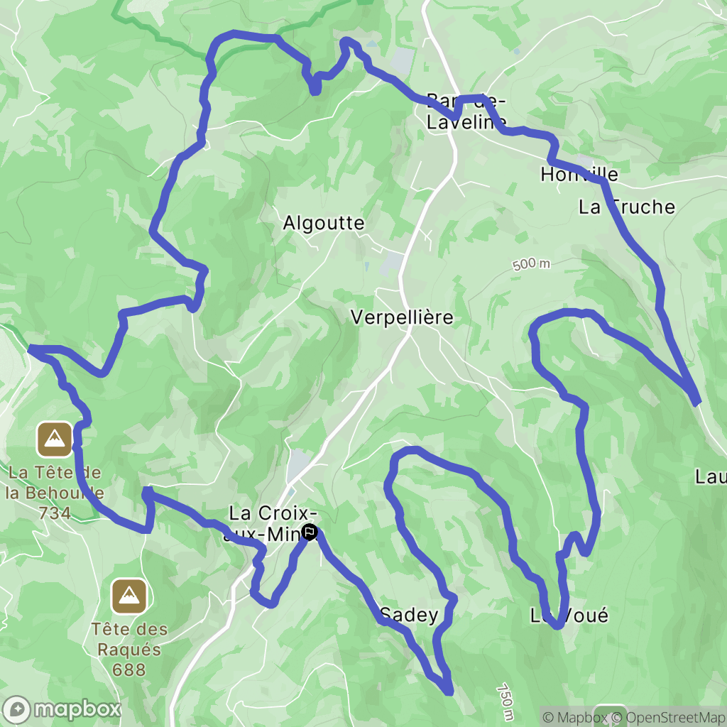 La Croix-aux-Mines : carte du parcours de randonnée - France