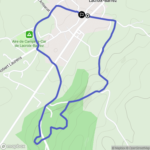 Lacroix-Barrez : carte du parcours de randonnée - France