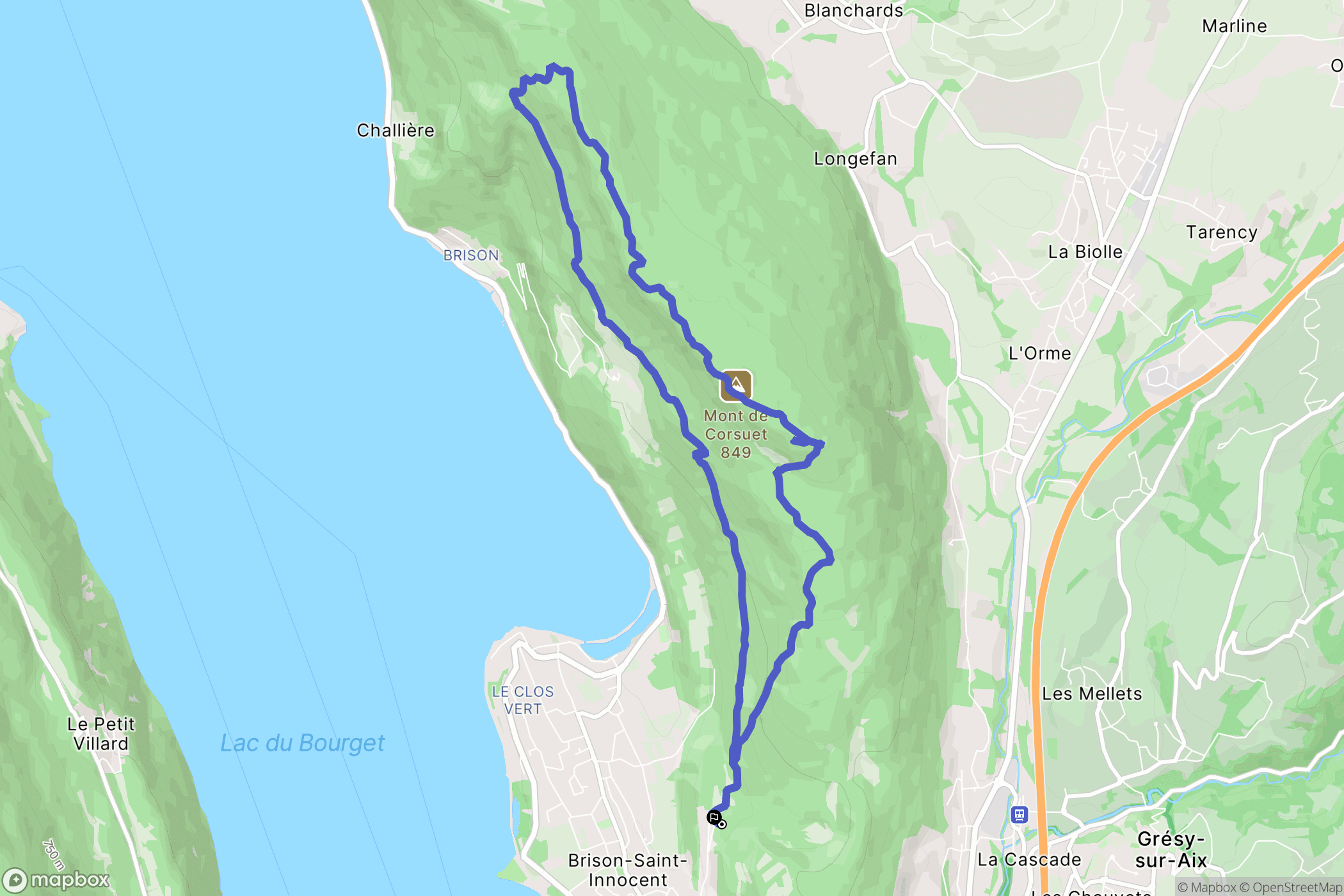 Brison-Saint-Innocent : carte du parcours de randonnée - France