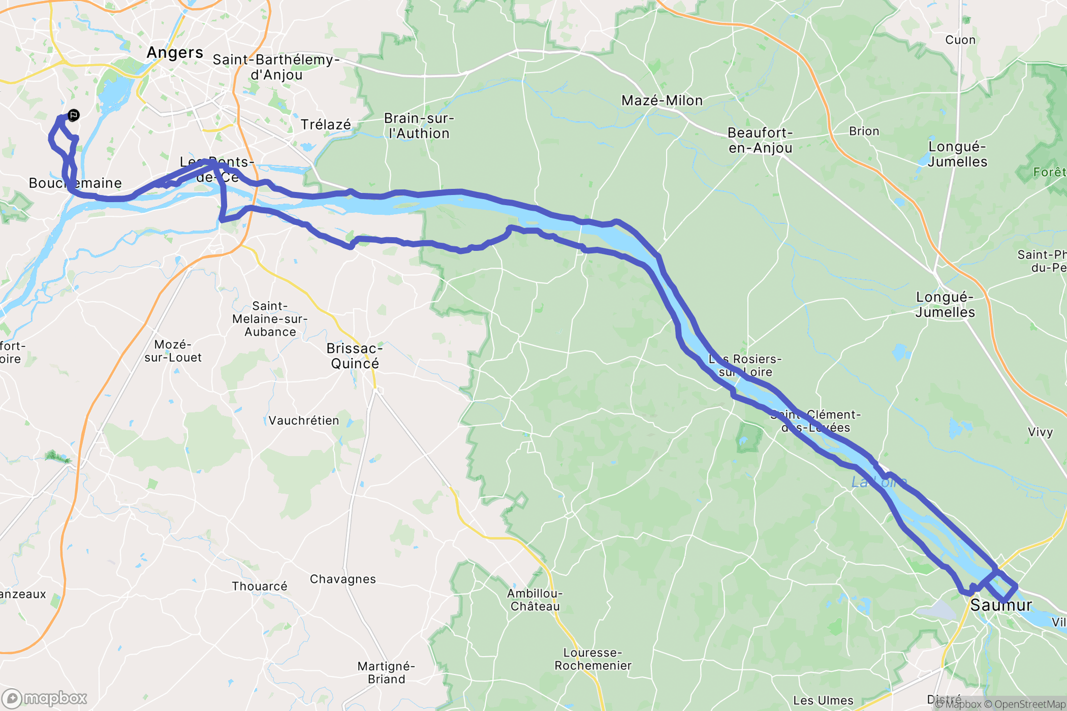 Bouchemaine : carte du parcours de randonnée - France