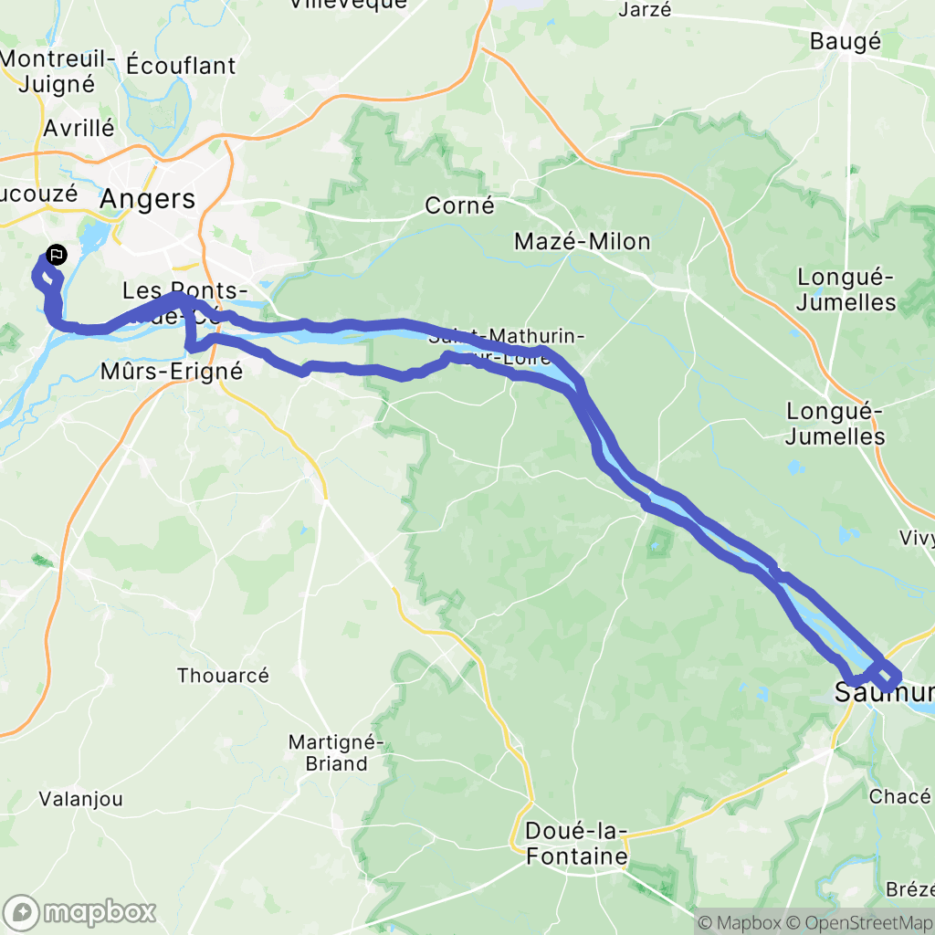 Bouchemaine : carte du parcours de randonnée - France