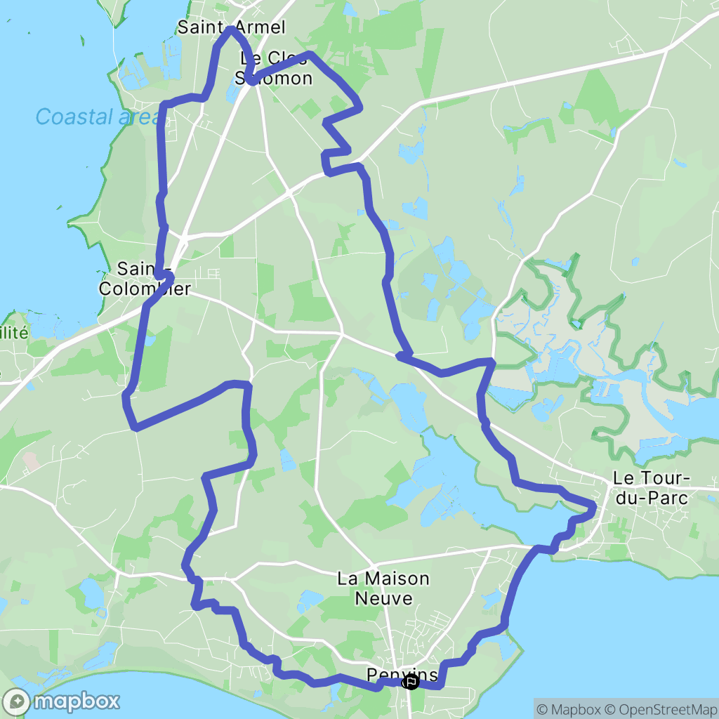 Sarzeau : carte du parcours de randonnée - France