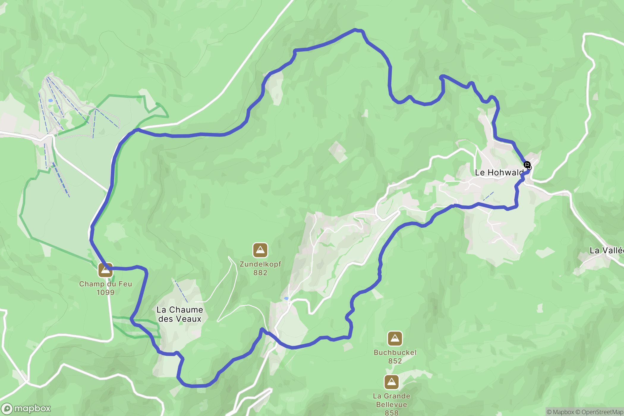 Le Hohwald : carte du parcours de randonnée - France