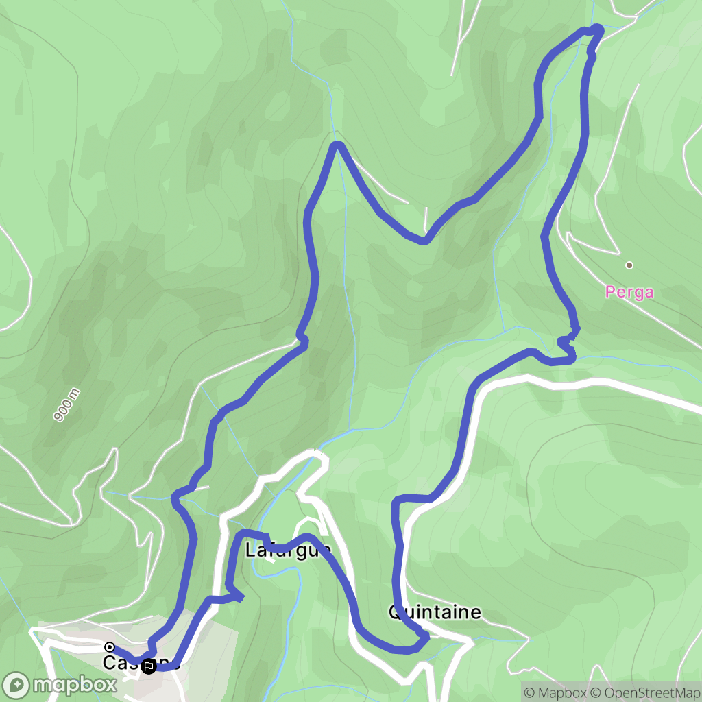 Castans : carte du parcours de randonnée - France