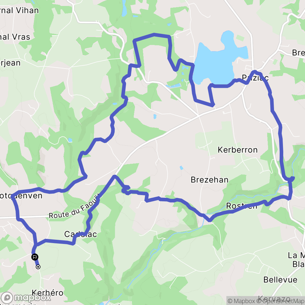 Priziac : carte du parcours de randonnée - France