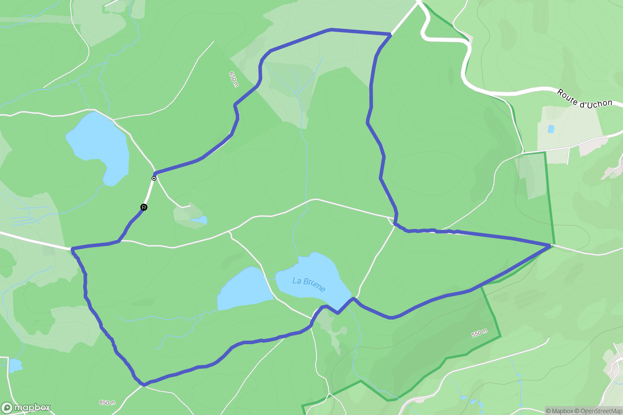 Uchon : carte du parcours de randonnée - France