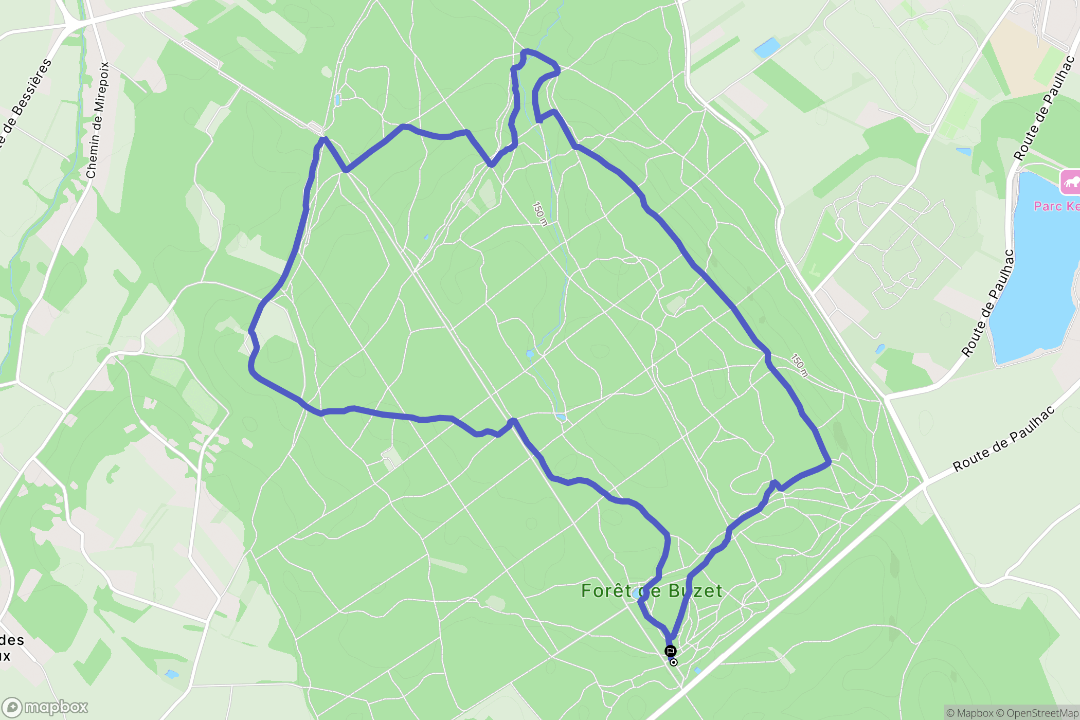 Buzet-sur-Tarn : carte du parcours de randonnée - France