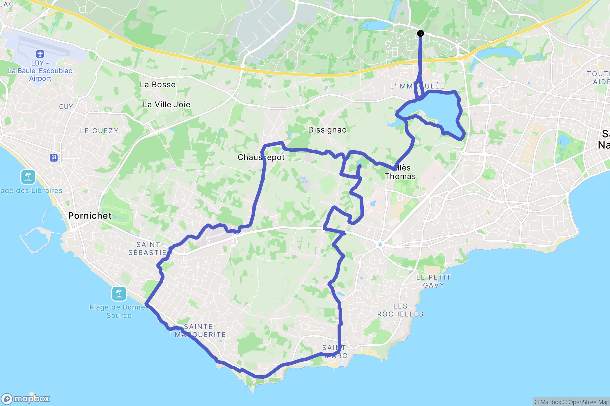 Saint-Nazaire : carte du parcours de randonnée - France