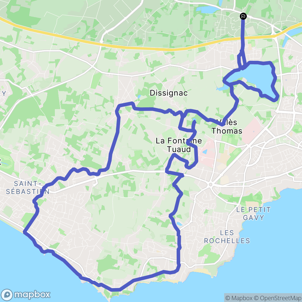 Saint-Nazaire : carte du parcours de randonnée - France