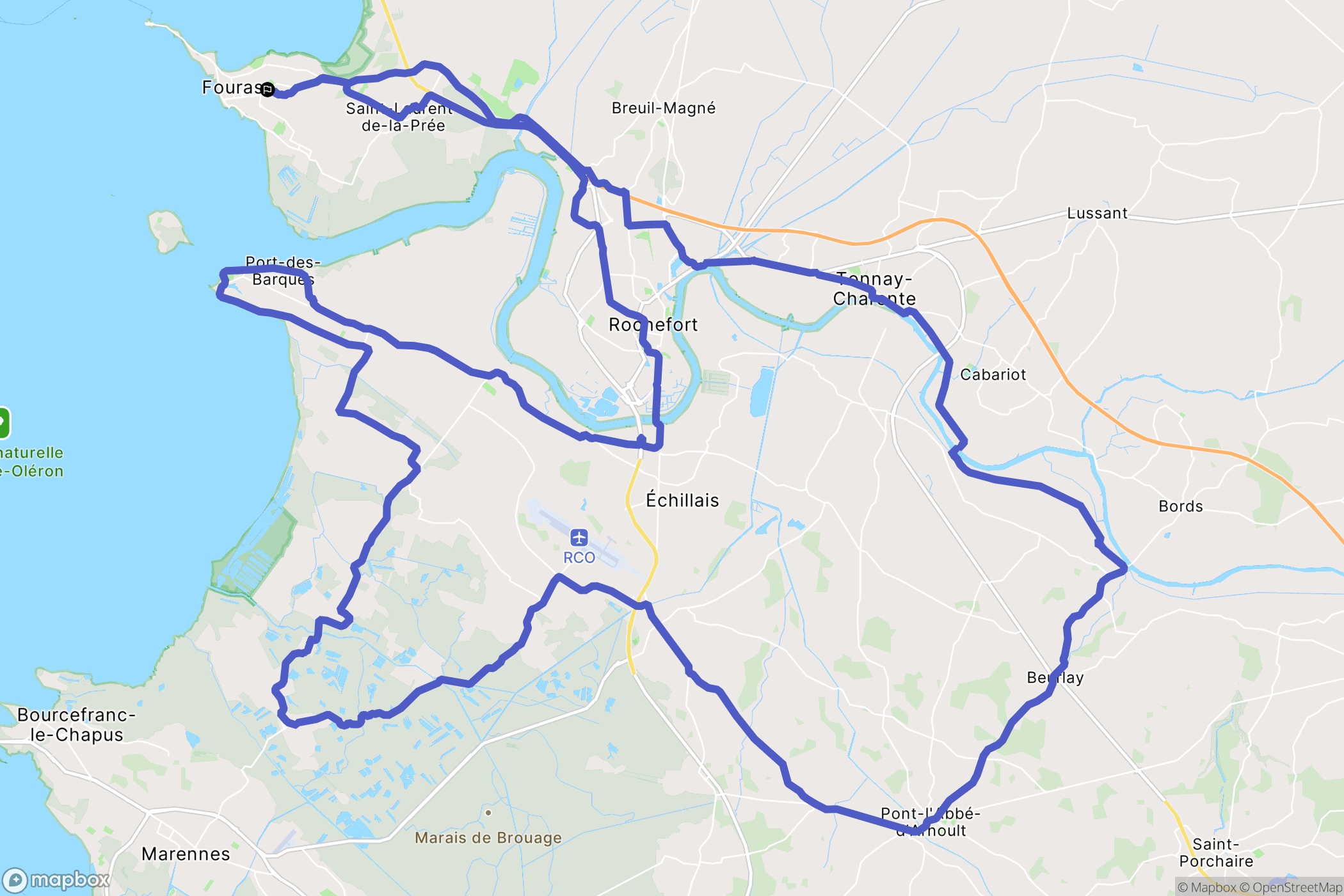 Fouras : carte du parcours de randonnée - France