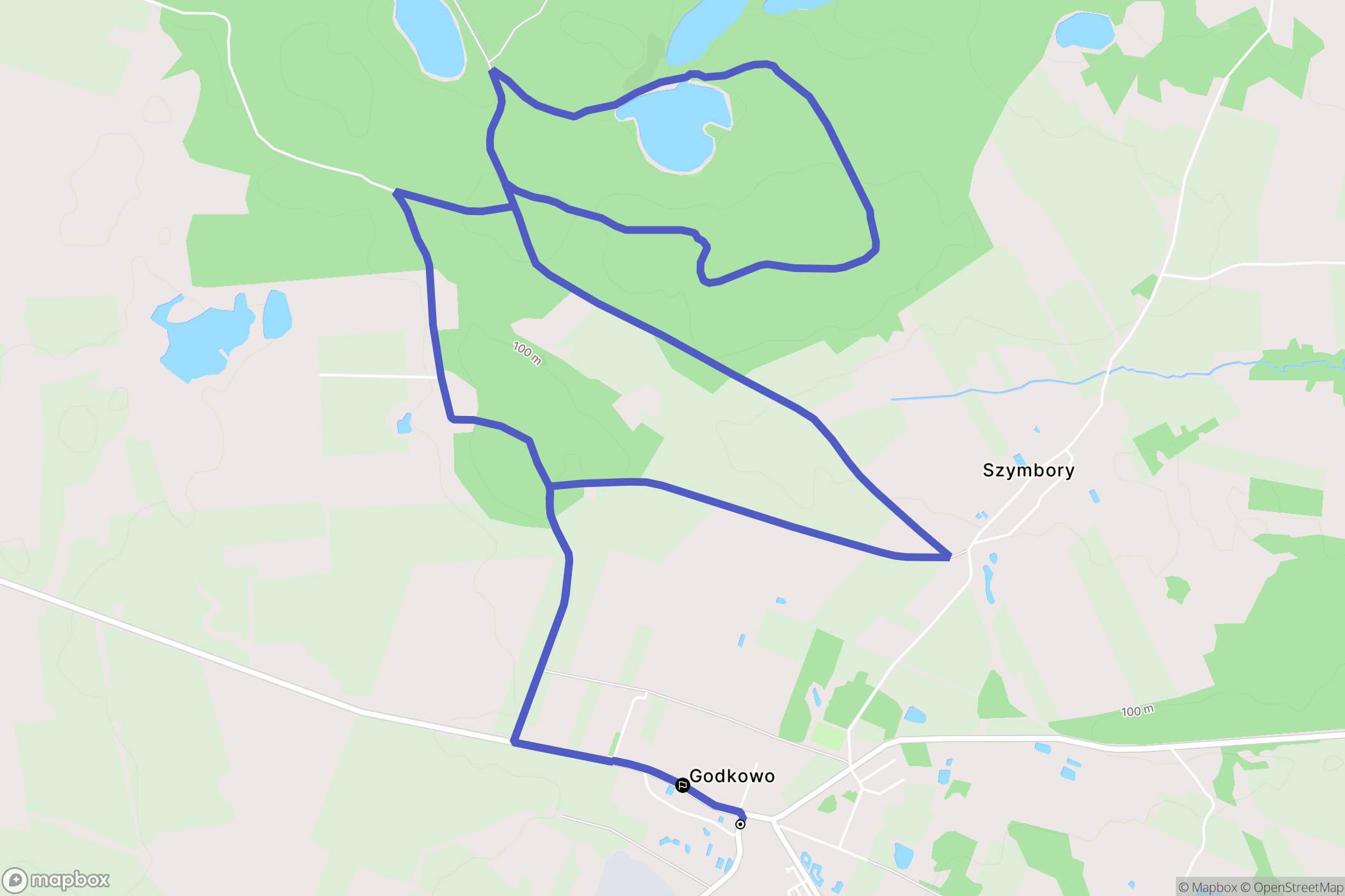 Godkowo: mapa trasy - Poland