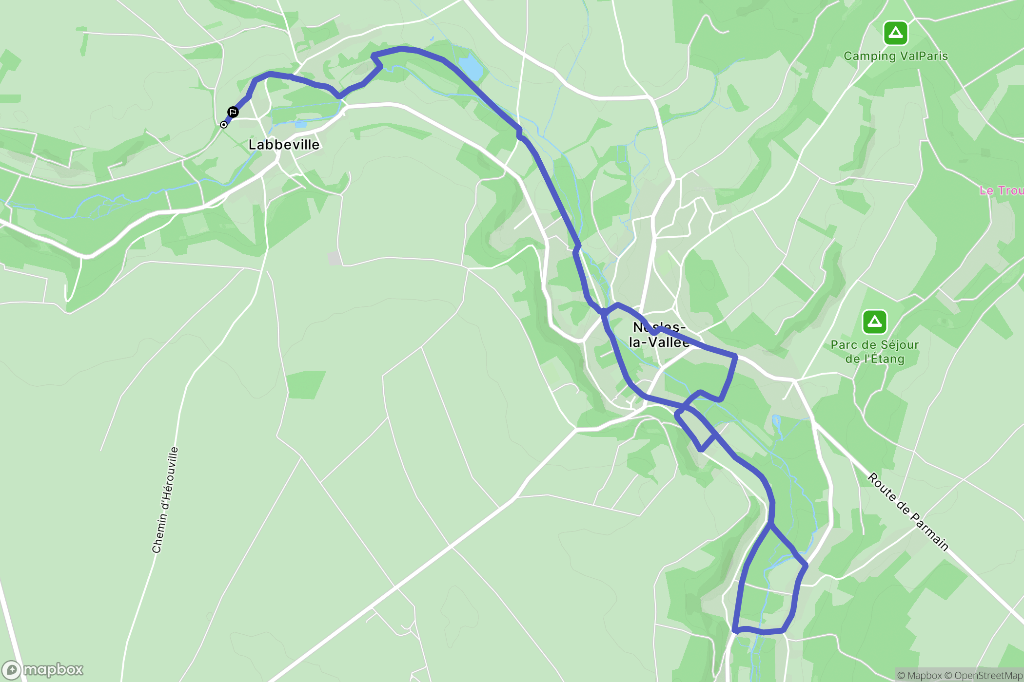 Labbeville : carte du parcours de randonnée - France
