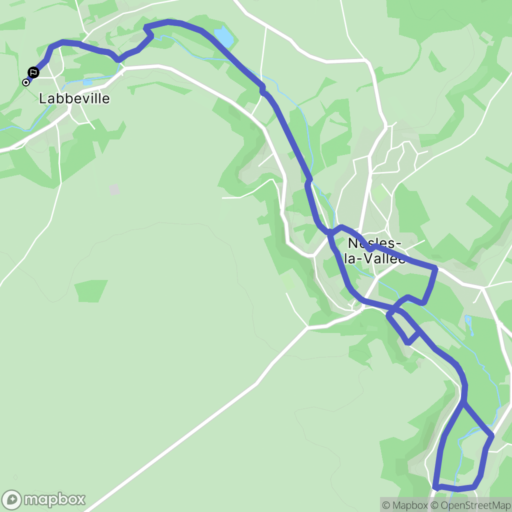 Labbeville : carte du parcours de randonnée - France
