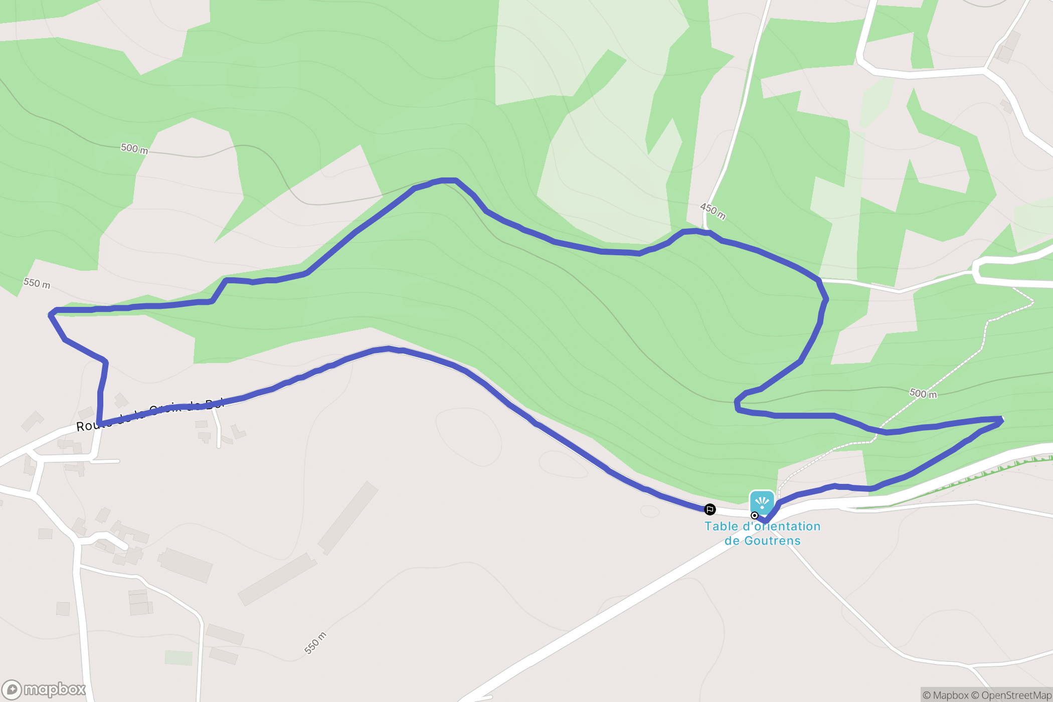 Goutrens : carte du parcours de randonnée - France