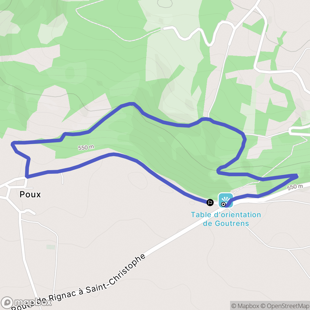 Goutrens : carte du parcours de randonnée - France