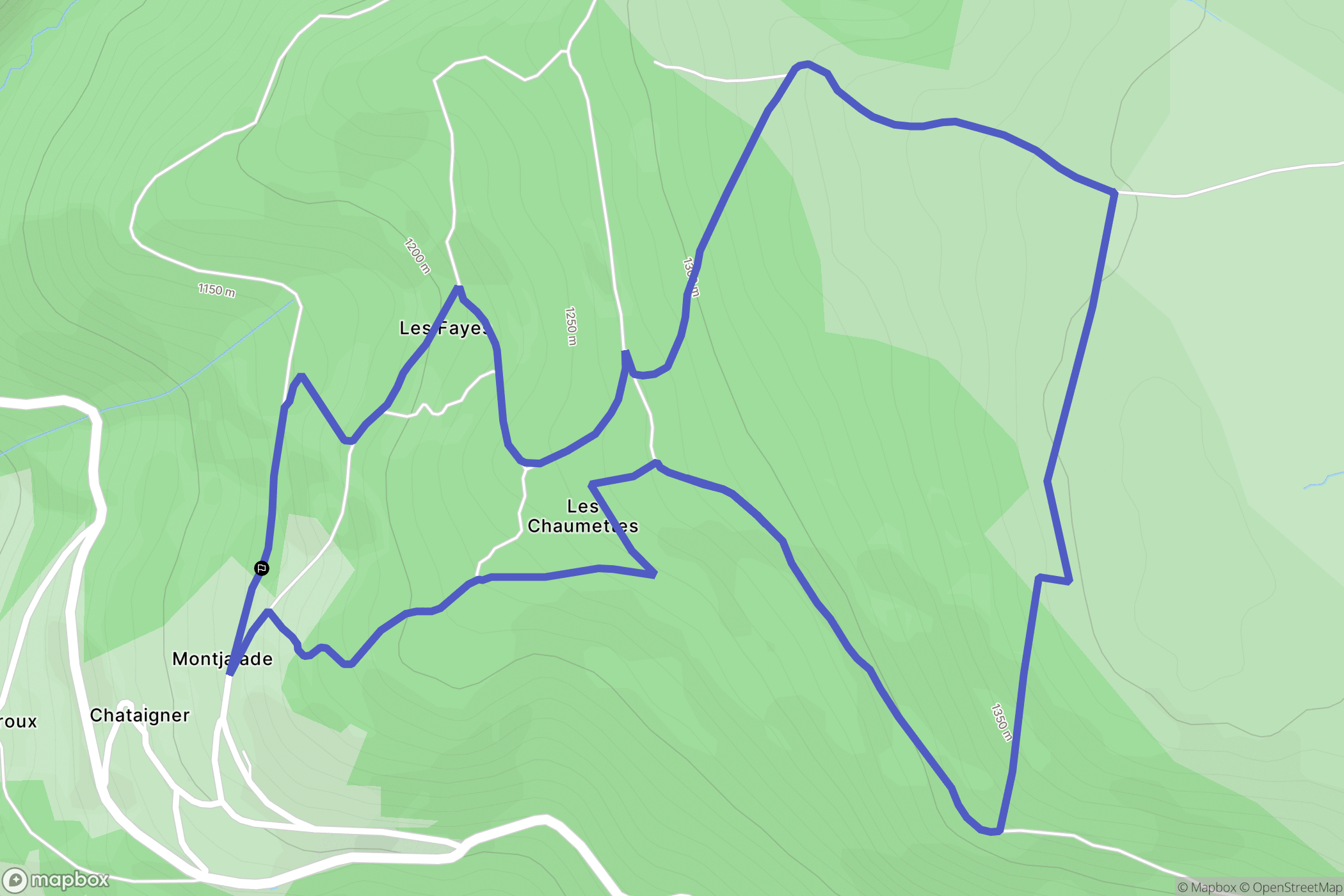 Valcivières : carte du parcours de randonnée - France