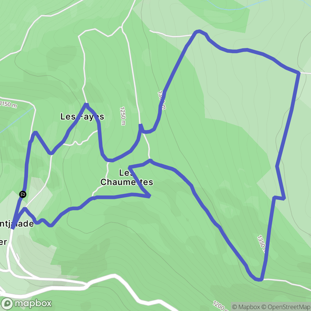 Valcivières : carte du parcours de randonnée - France