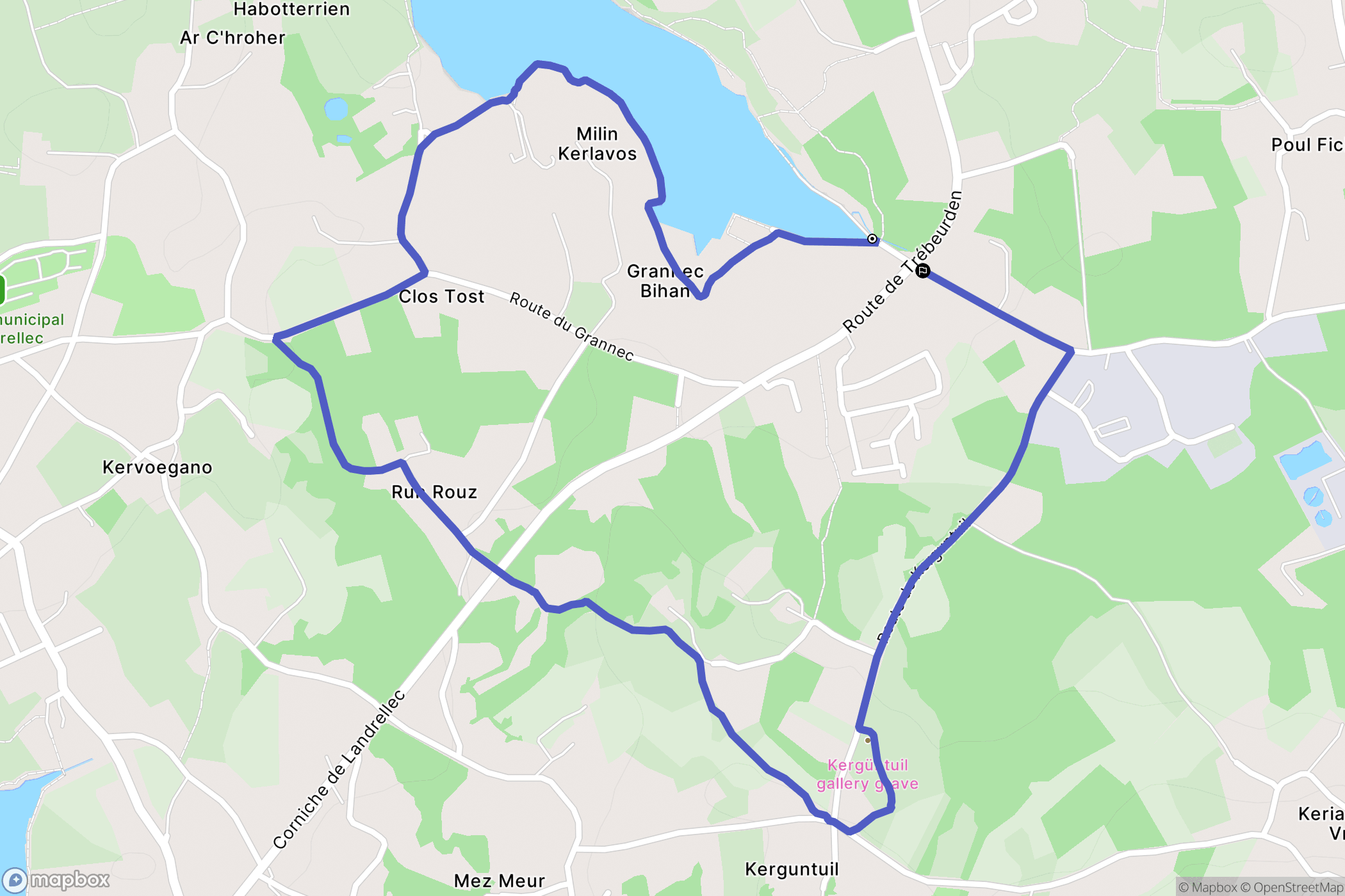 Trégastel : carte du parcours de randonnée - France