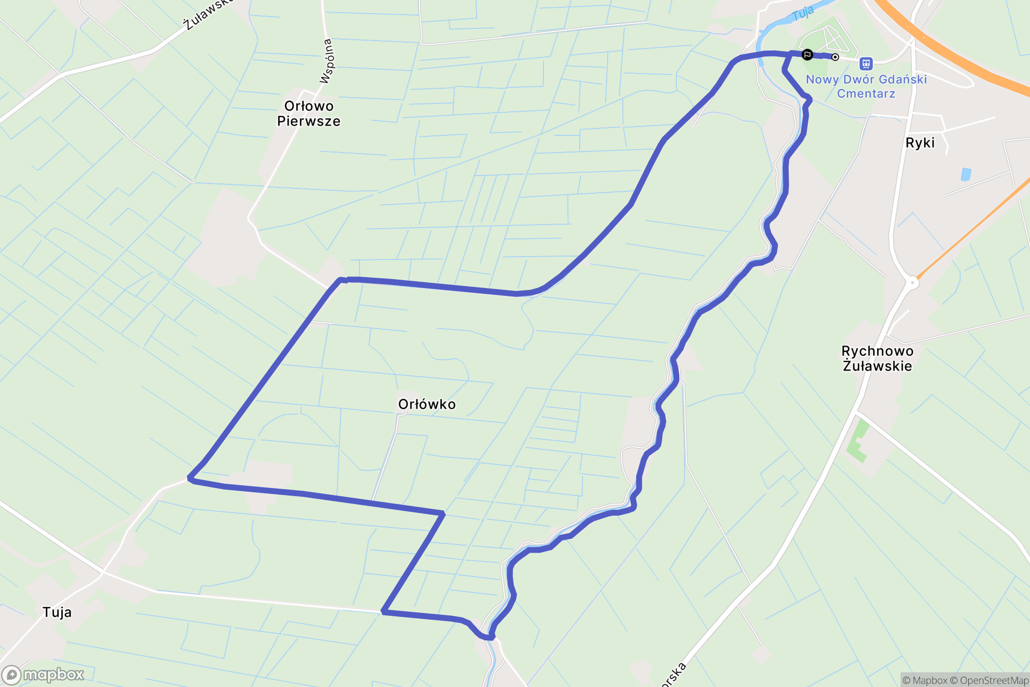 Nowy Dwór Gdański: mapa trasy - Poland