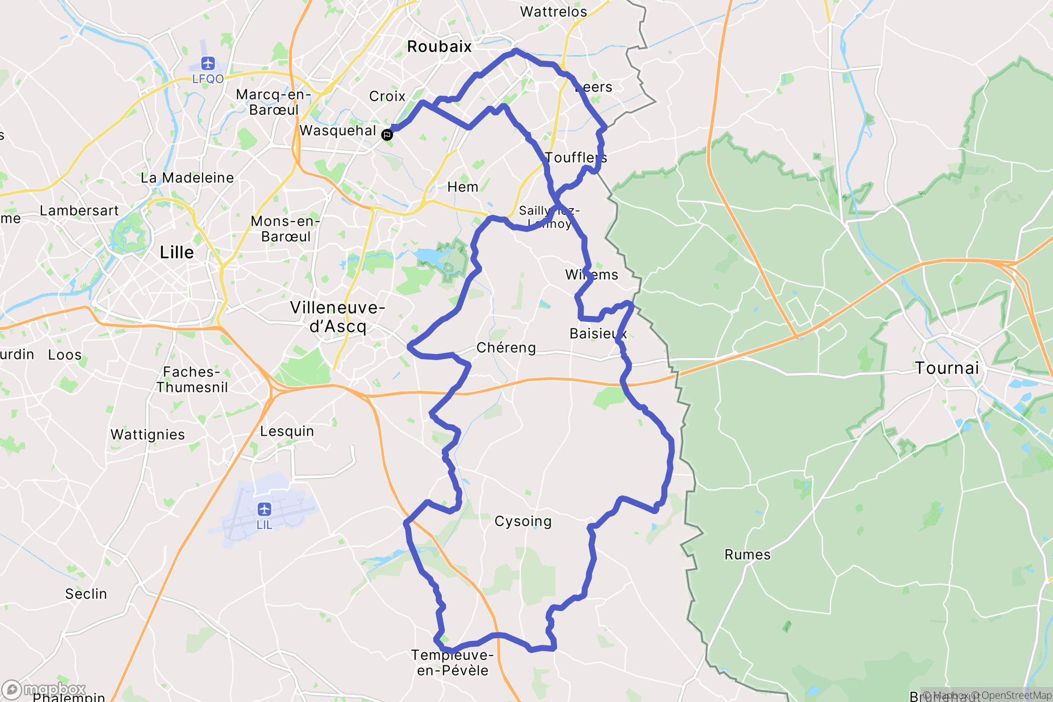 Croix : carte du parcours de randonnée - France