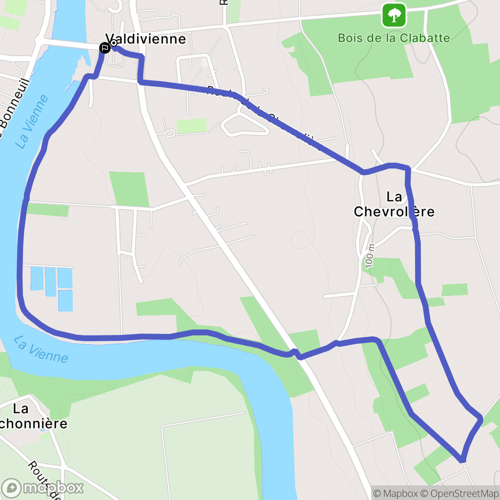 Valdivienne : carte du parcours de randonnée - France